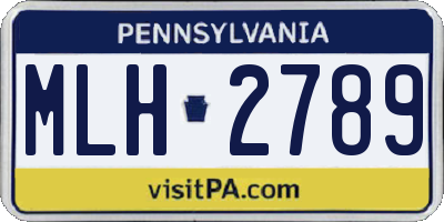 PA license plate MLH2789