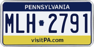 PA license plate MLH2791