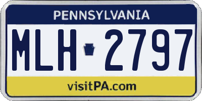 PA license plate MLH2797