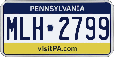 PA license plate MLH2799