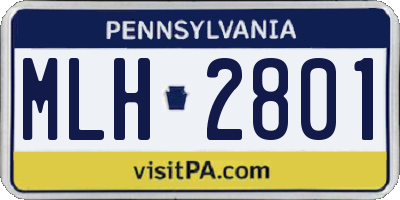 PA license plate MLH2801