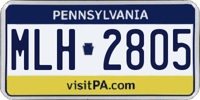 PA license plate MLH2805