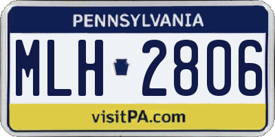 PA license plate MLH2806