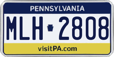 PA license plate MLH2808