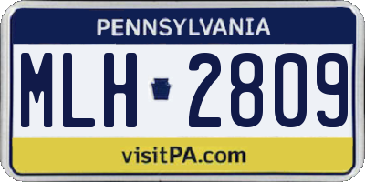 PA license plate MLH2809
