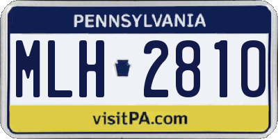 PA license plate MLH2810