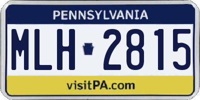 PA license plate MLH2815