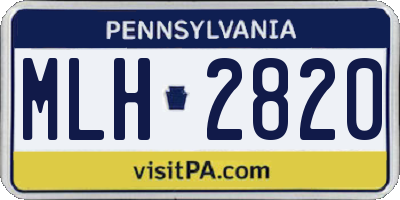 PA license plate MLH2820