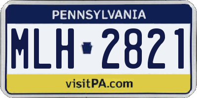 PA license plate MLH2821