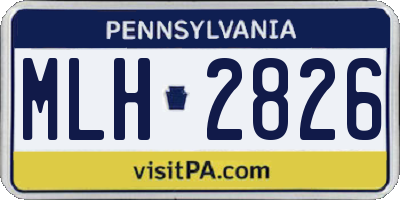 PA license plate MLH2826