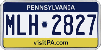 PA license plate MLH2827