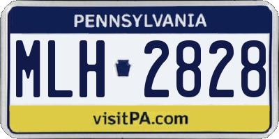 PA license plate MLH2828
