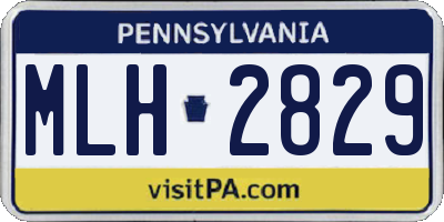 PA license plate MLH2829