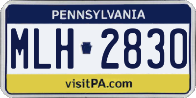 PA license plate MLH2830