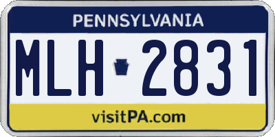 PA license plate MLH2831