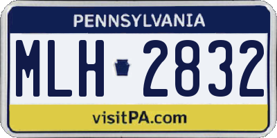 PA license plate MLH2832