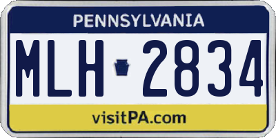 PA license plate MLH2834
