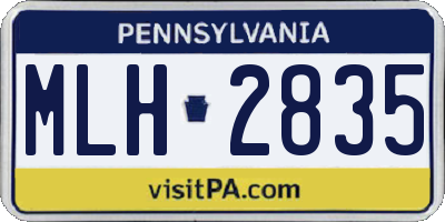 PA license plate MLH2835