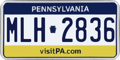PA license plate MLH2836