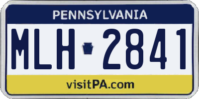 PA license plate MLH2841