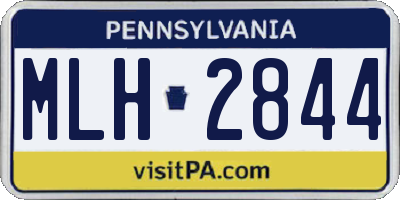 PA license plate MLH2844