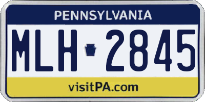 PA license plate MLH2845