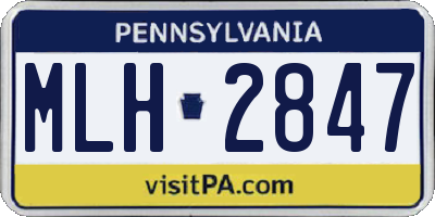 PA license plate MLH2847