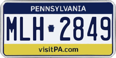 PA license plate MLH2849