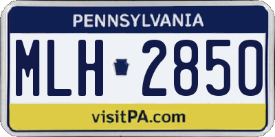 PA license plate MLH2850