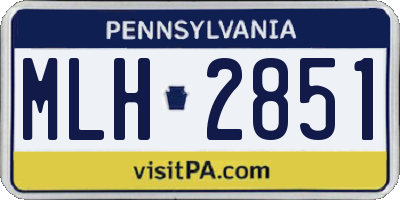 PA license plate MLH2851