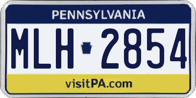 PA license plate MLH2854