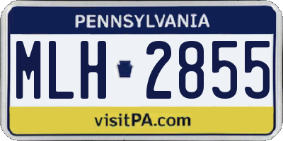 PA license plate MLH2855
