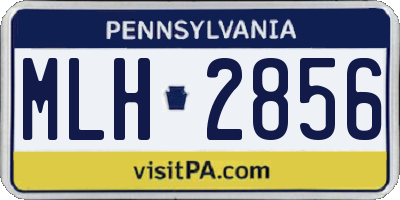 PA license plate MLH2856
