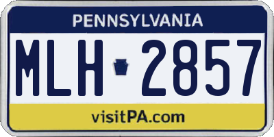PA license plate MLH2857