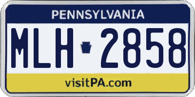 PA license plate MLH2858