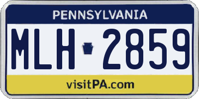 PA license plate MLH2859