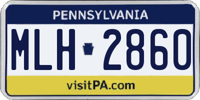 PA license plate MLH2860