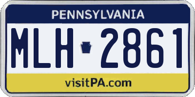 PA license plate MLH2861