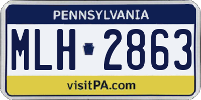 PA license plate MLH2863