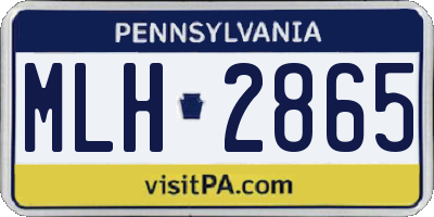 PA license plate MLH2865