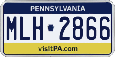 PA license plate MLH2866