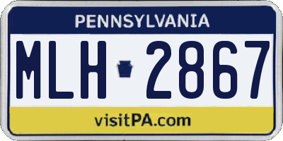 PA license plate MLH2867