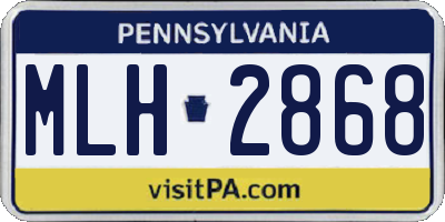 PA license plate MLH2868