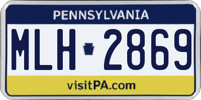 PA license plate MLH2869