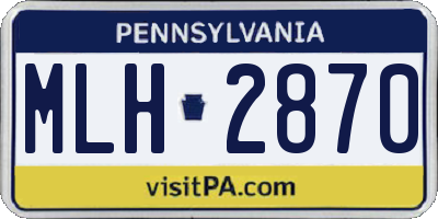 PA license plate MLH2870