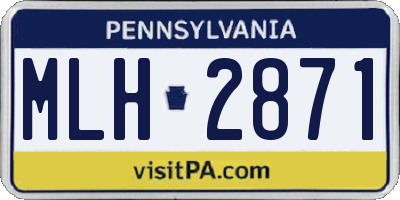 PA license plate MLH2871
