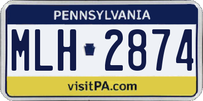 PA license plate MLH2874