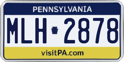 PA license plate MLH2878