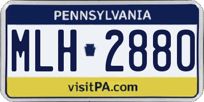 PA license plate MLH2880