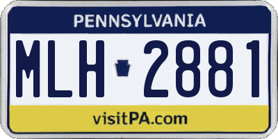 PA license plate MLH2881